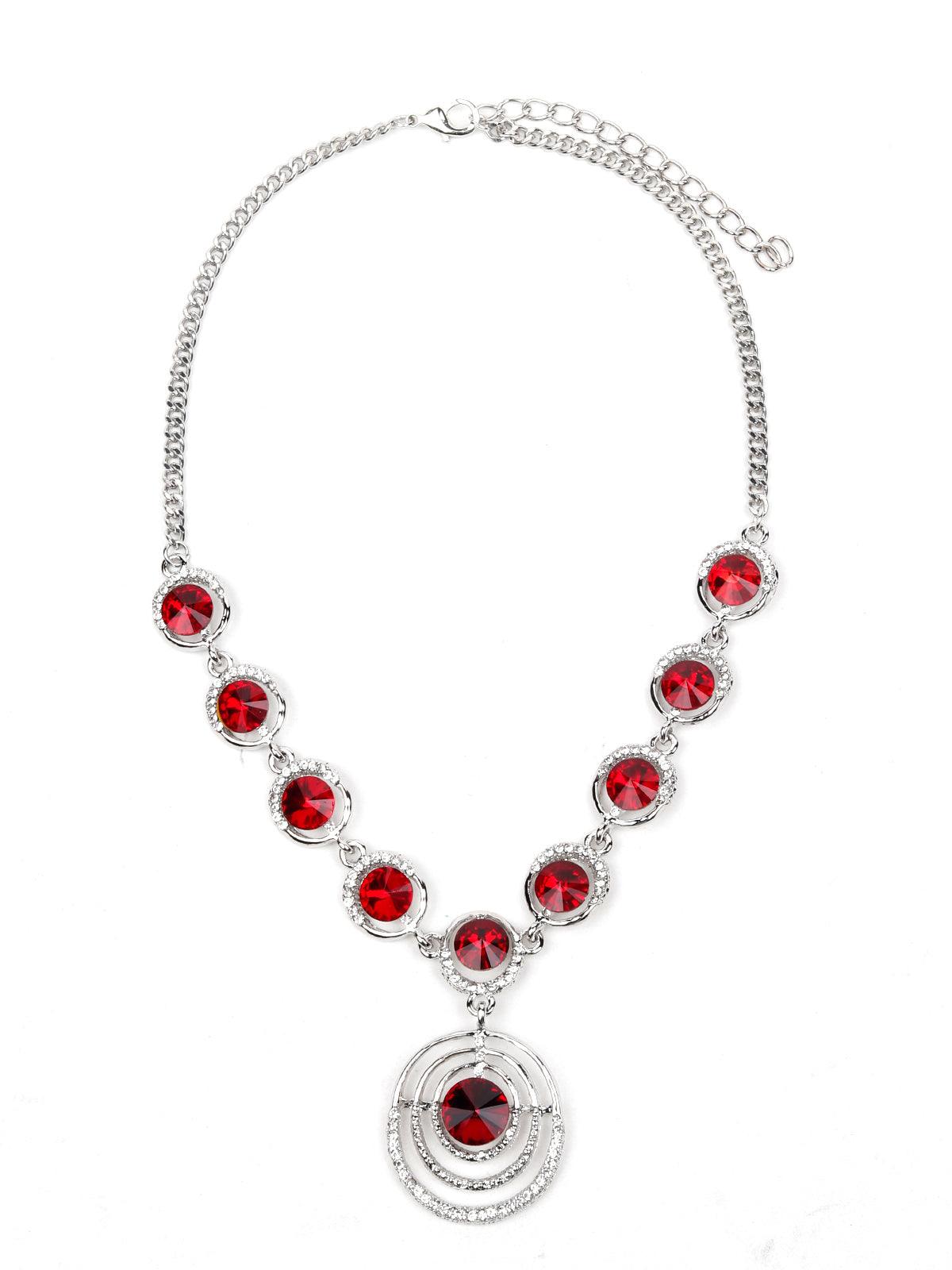 Women's Rubby Contemporary Rounded Studded Necklace - Odette