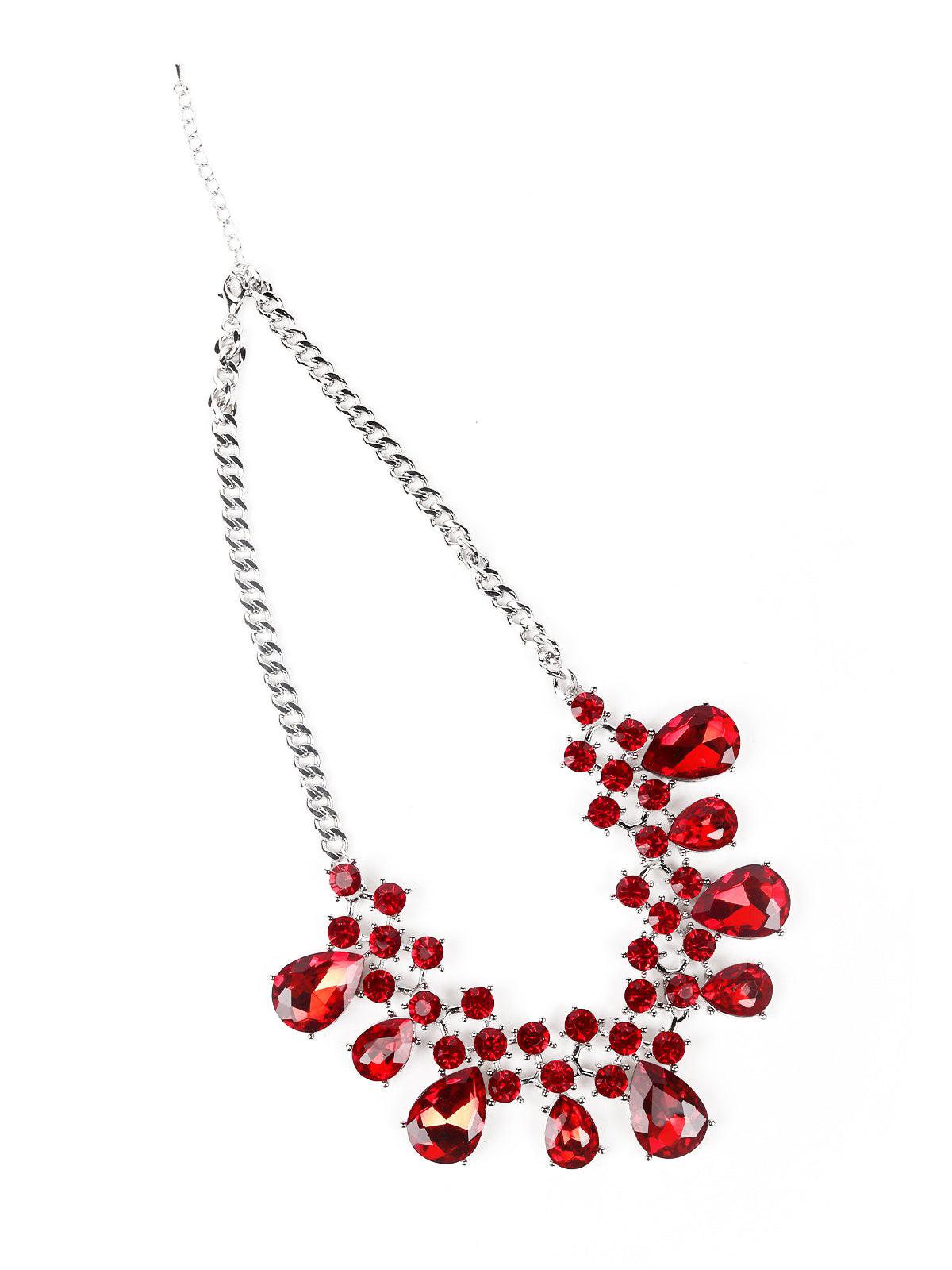 Women's Ruby Embellished Necklace - Odette