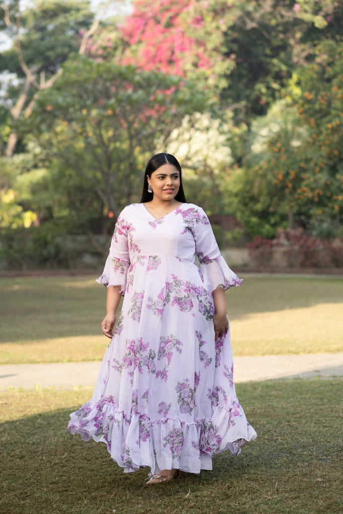 Women's Lavender Maxi Dress Floral