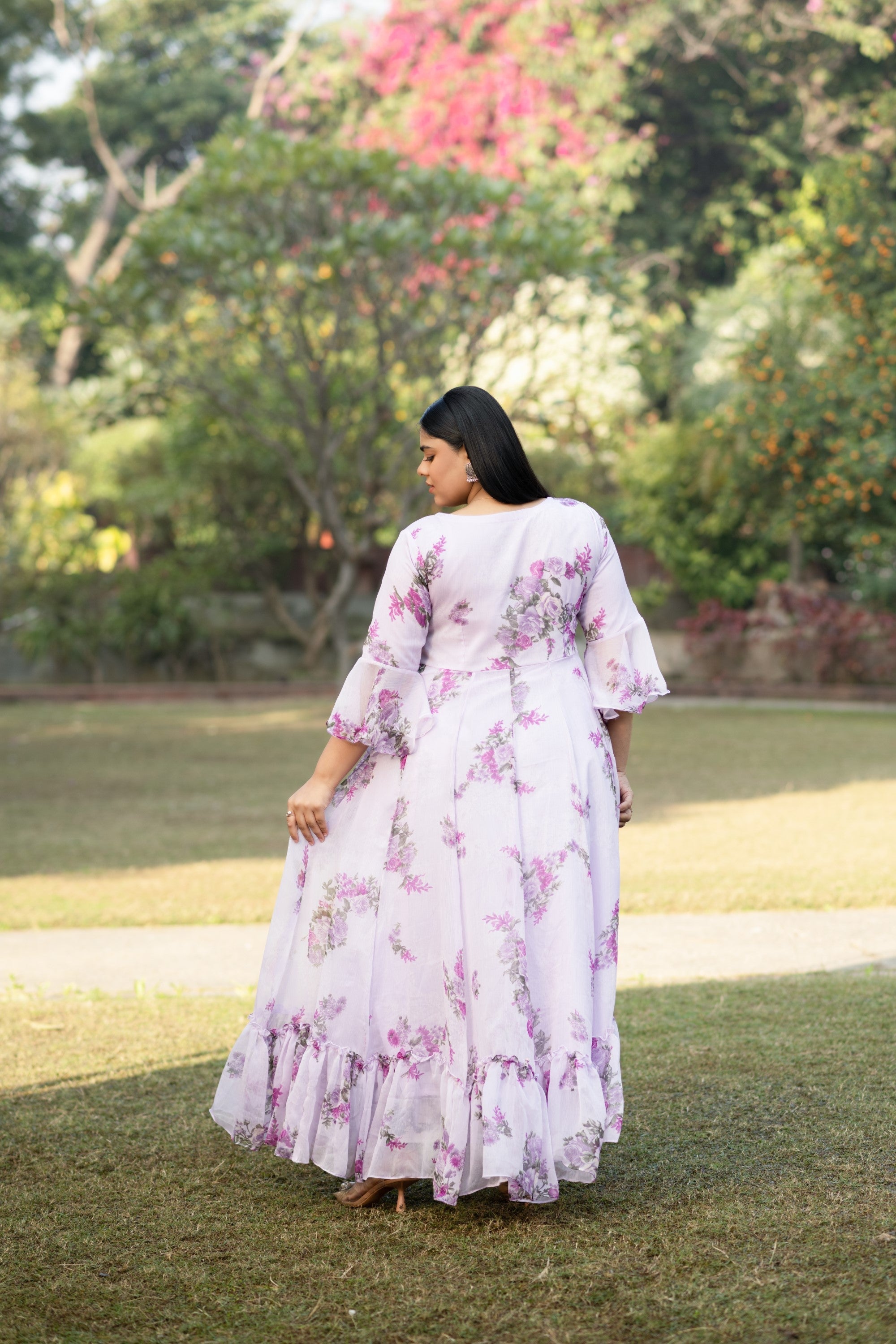 Women's Lavender Maxi Dress Floral - Saras The Label- 1Pc Set