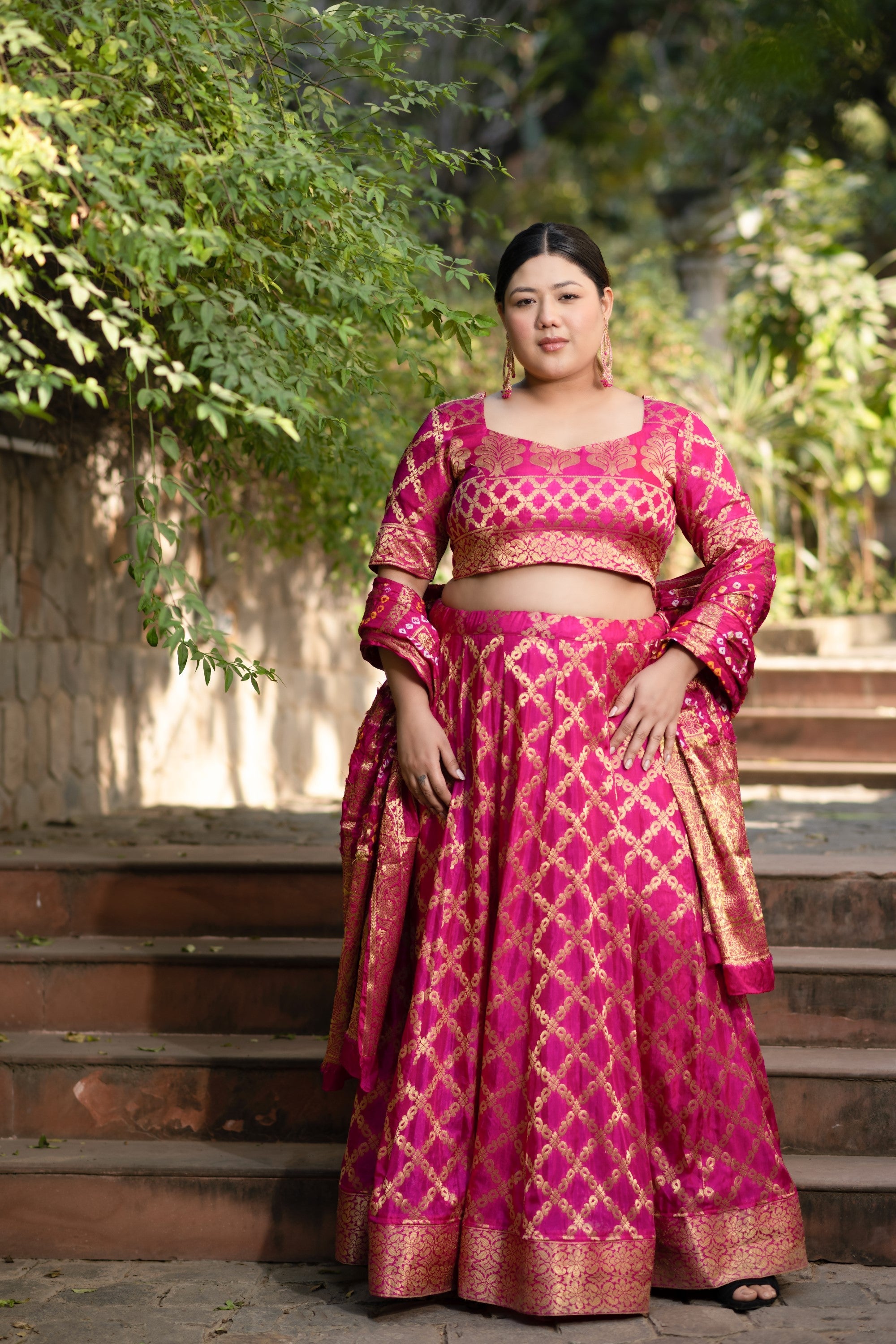 Women's Pink Lehenga Choli - Saras The Label - 3 Pcs Set