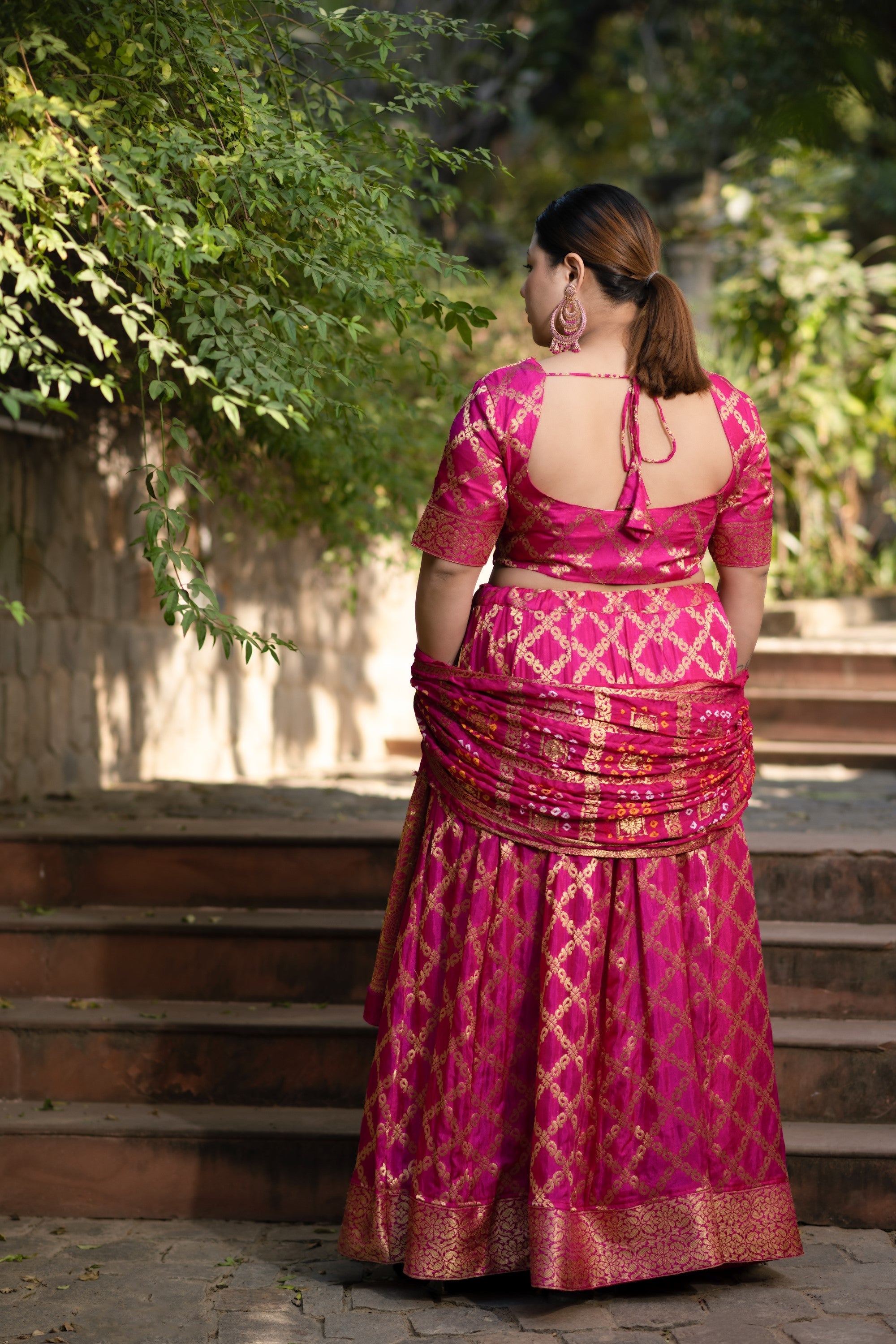 Women's Pink Lehenga Choli - Saras The Label - 3 Pcs Set