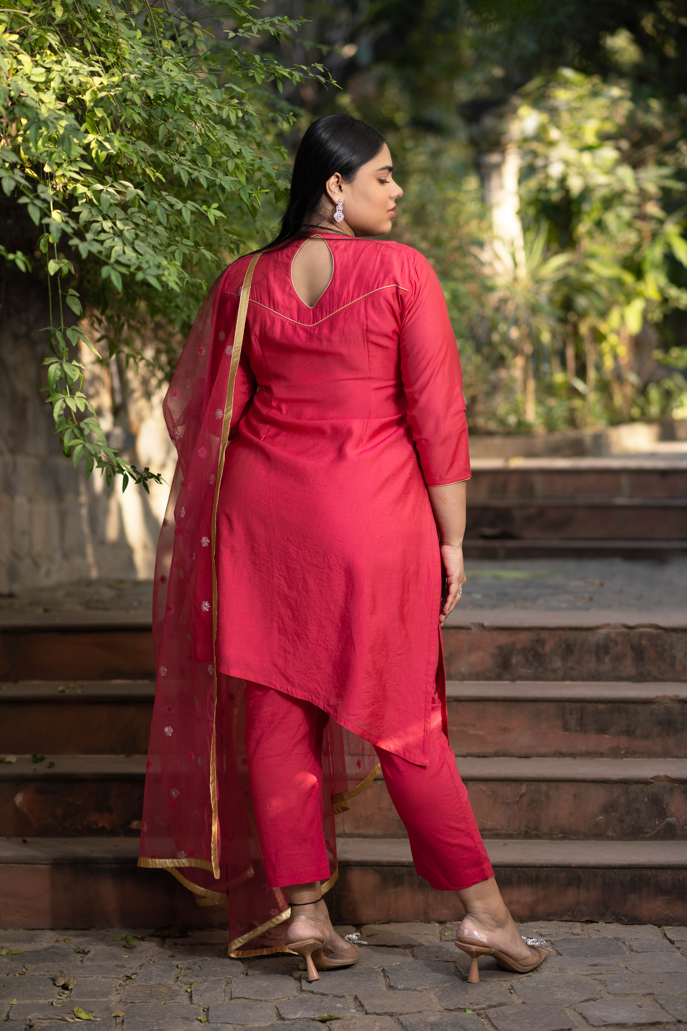 Women's Plus Size Hand Work Pink Kurta Set - Label Shaurya Sanadhya
