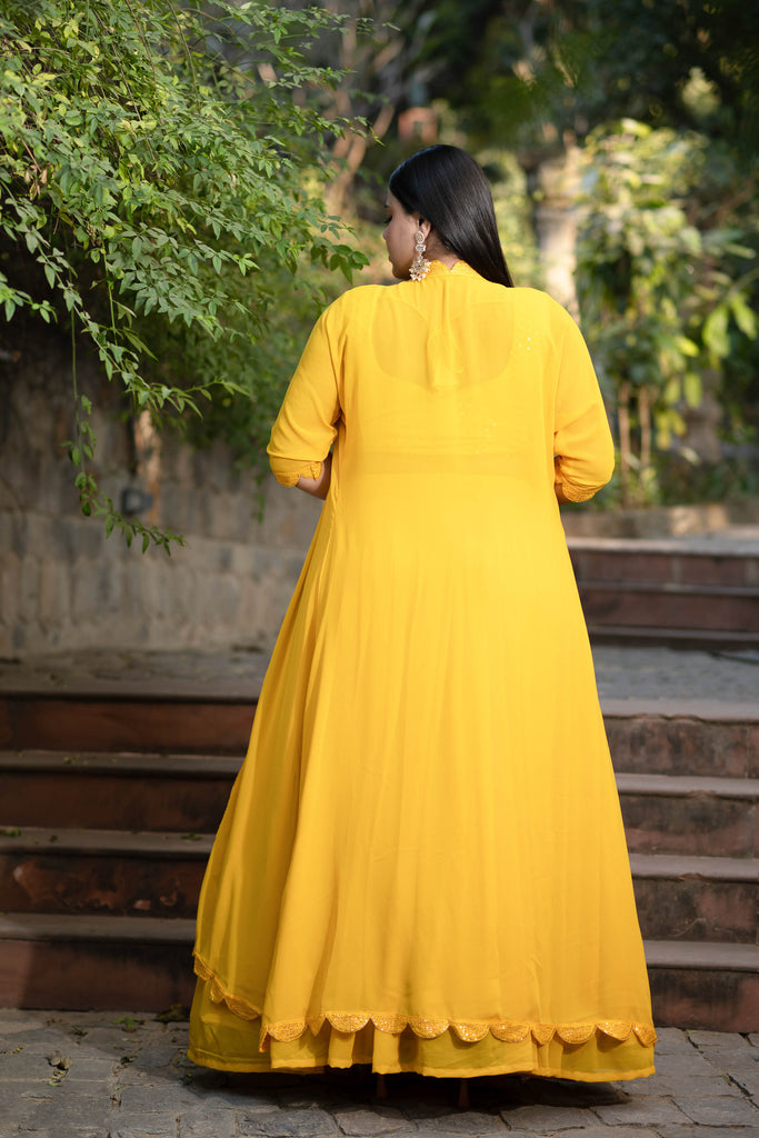 Women's Plus Size Daffodil Yellow Lehenga
