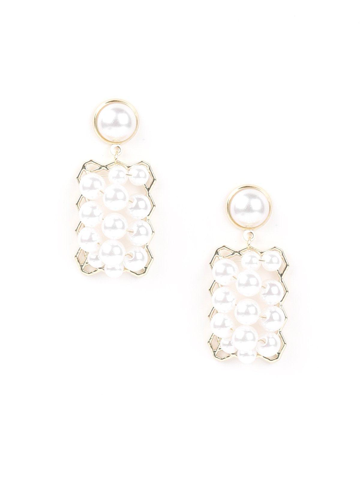 Women's Serene White Pearl Drop Earrings - Odette