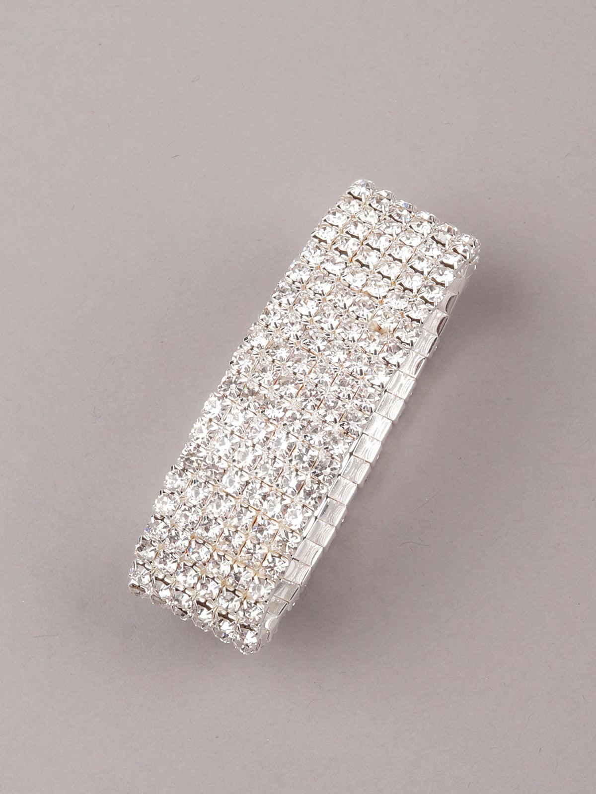 Women's Silver Artifical Diamond Embellished Bracelet For Women - Odette