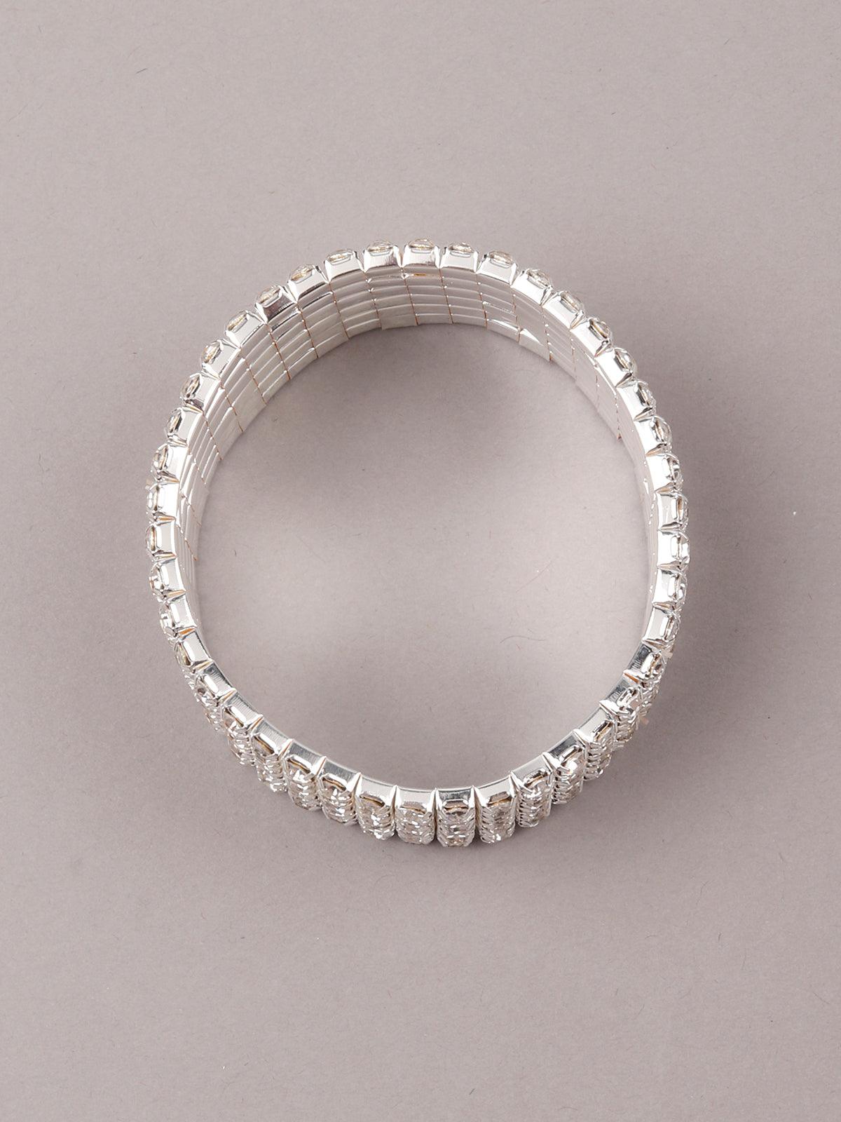 Women's Silver Artifical Diamond Embellished Bracelet For Women - Odette
