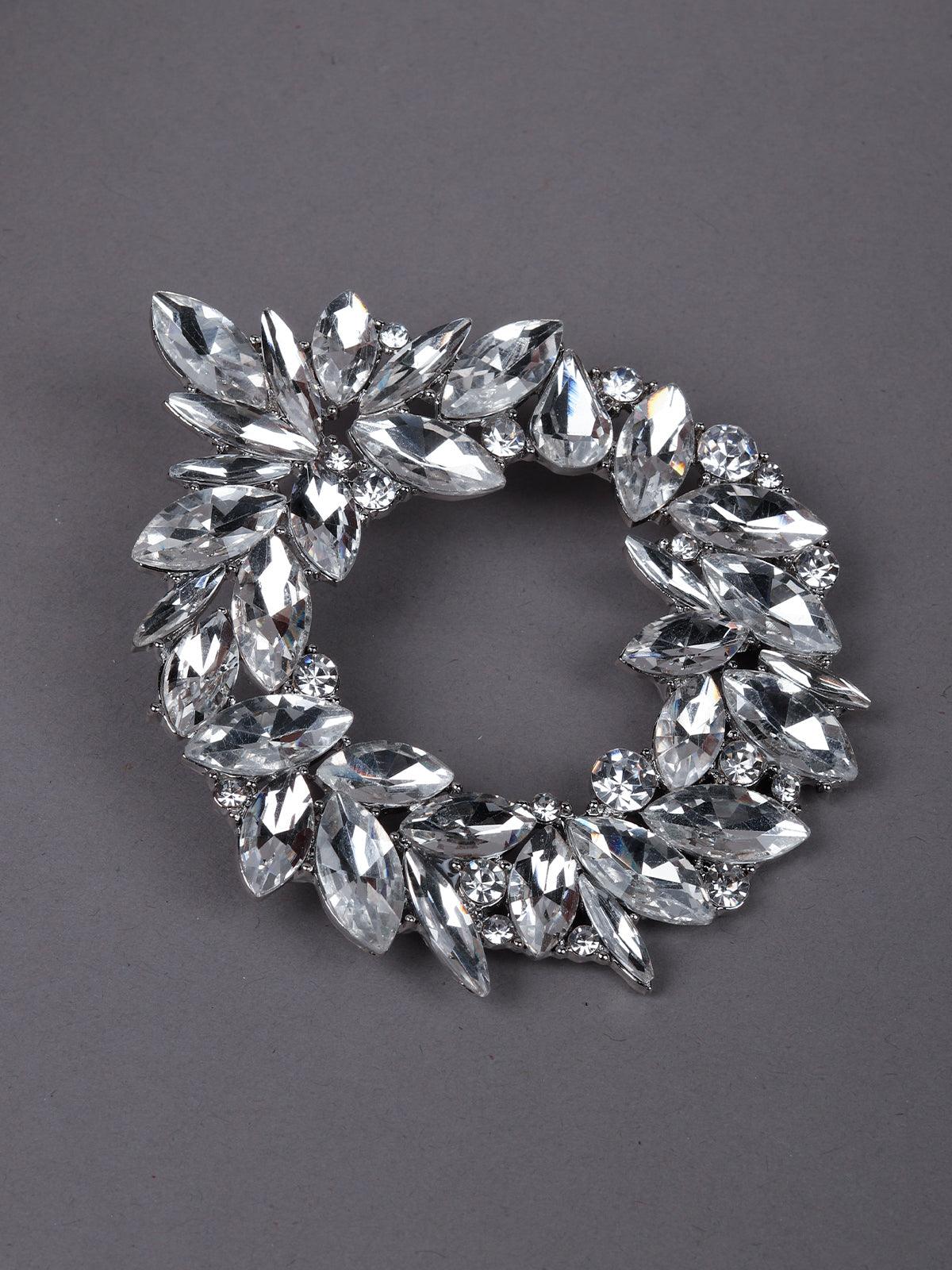 Women's Silver Crystal-Embellished Hoop Earrings - Odette