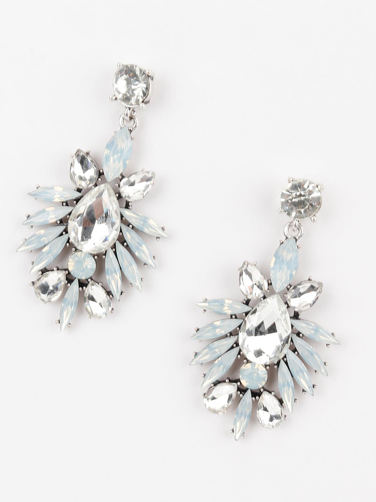 Women's Silver Leafy Dangle Earrings - Odette