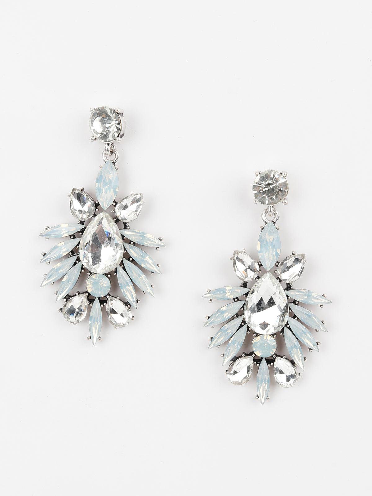 Women's Silver Leafy Dangle Earrings - Odette