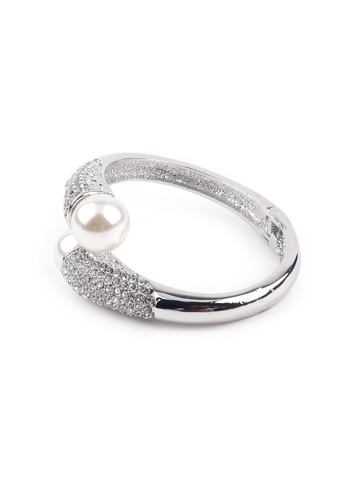 Women's Silver-Studded Kada Bracelet For Women - Odette