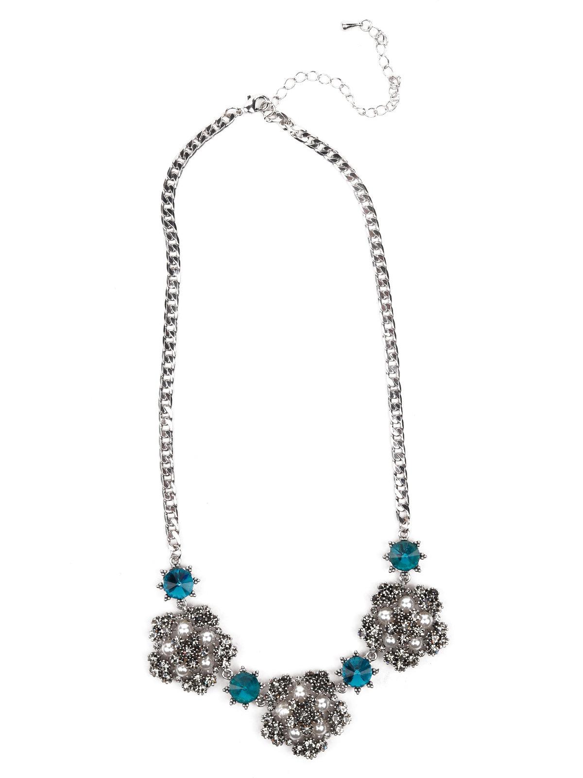 Women's Silver Stunning Shining Statement Necklace - Odette