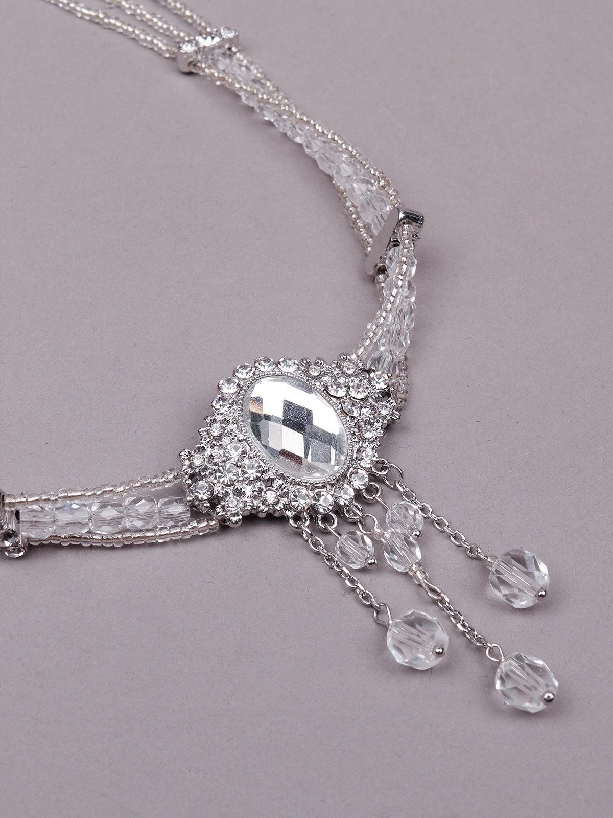 Women's Silver Stunning Statement Necklace For Women - Odette
