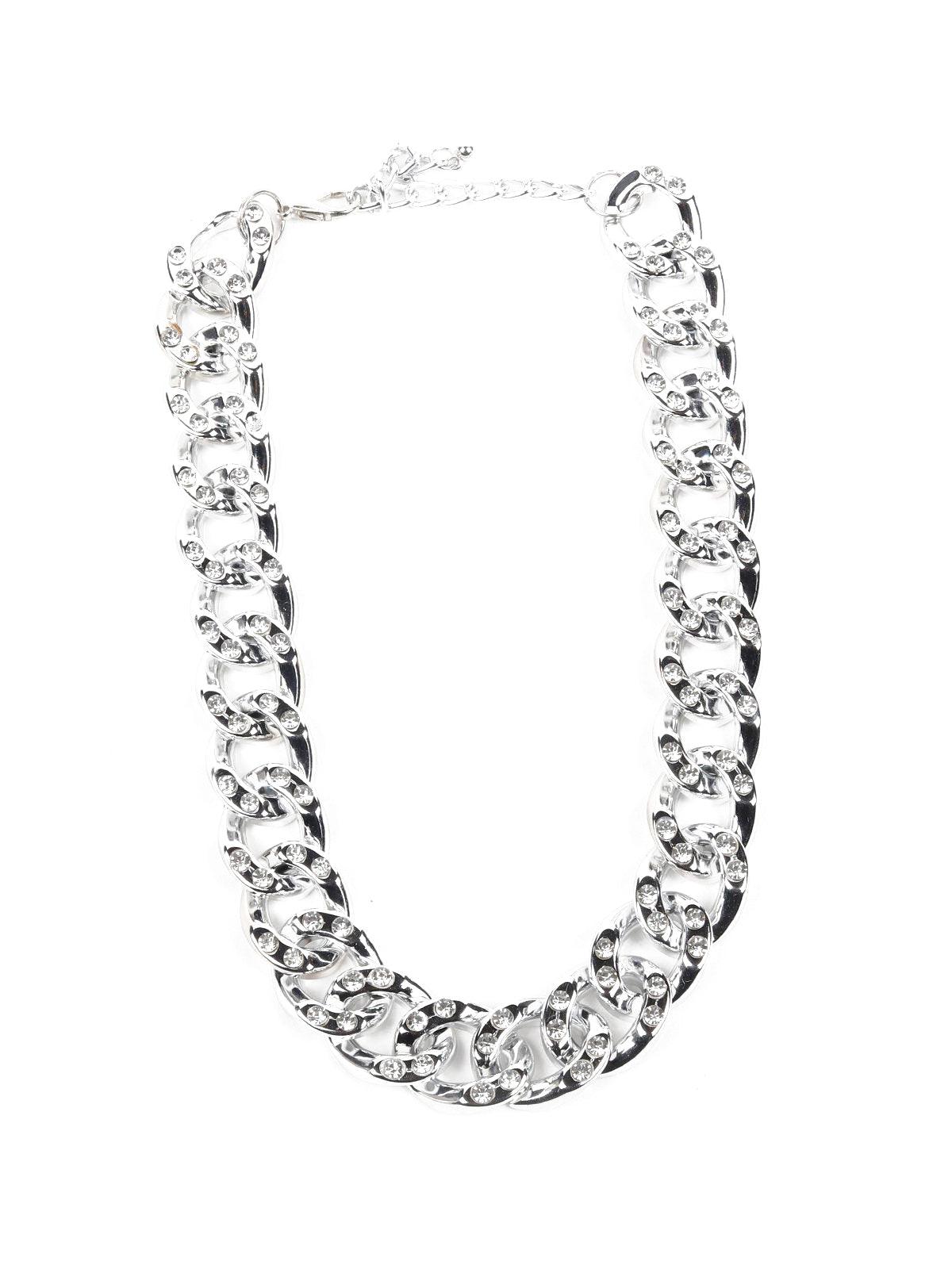 Women's Silver-Tone Chunky Interlinked Chain Necklace - Odette