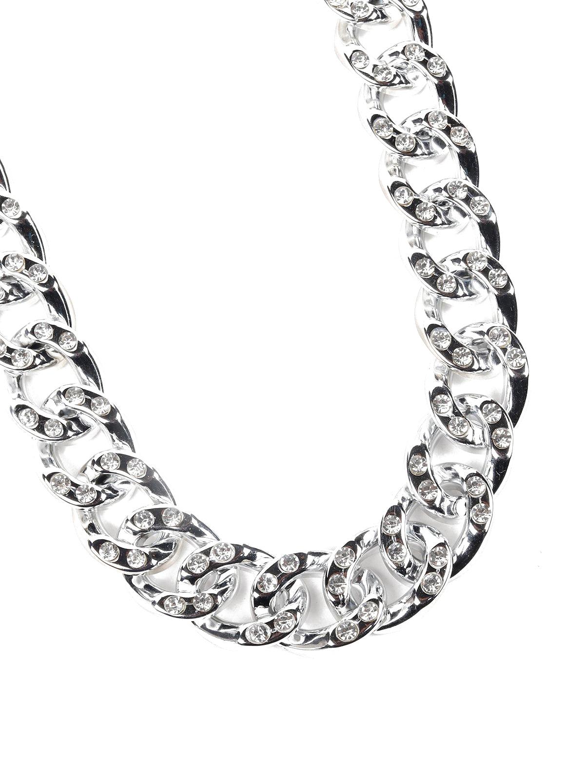 Women's Silver-Tone Chunky Interlinked Chain Necklace - Odette