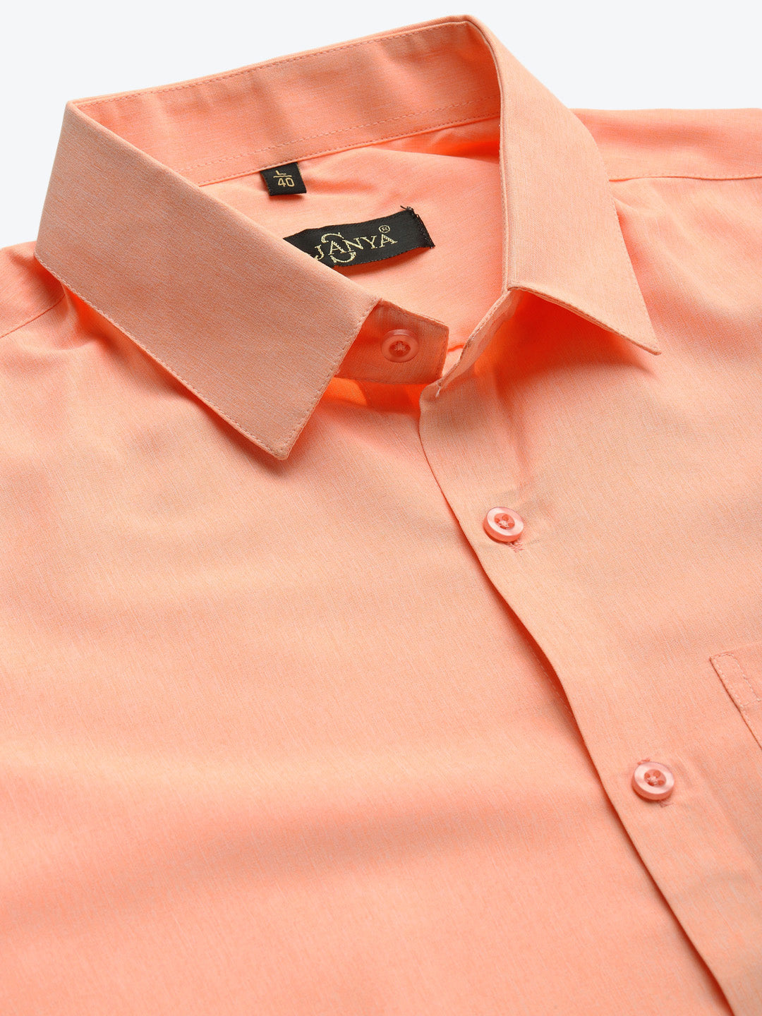 Men's Cotton Peach Casual Shirt