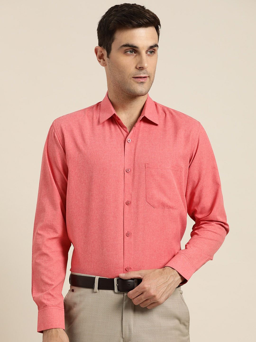 Men's Cotton Coral Casual Shirt