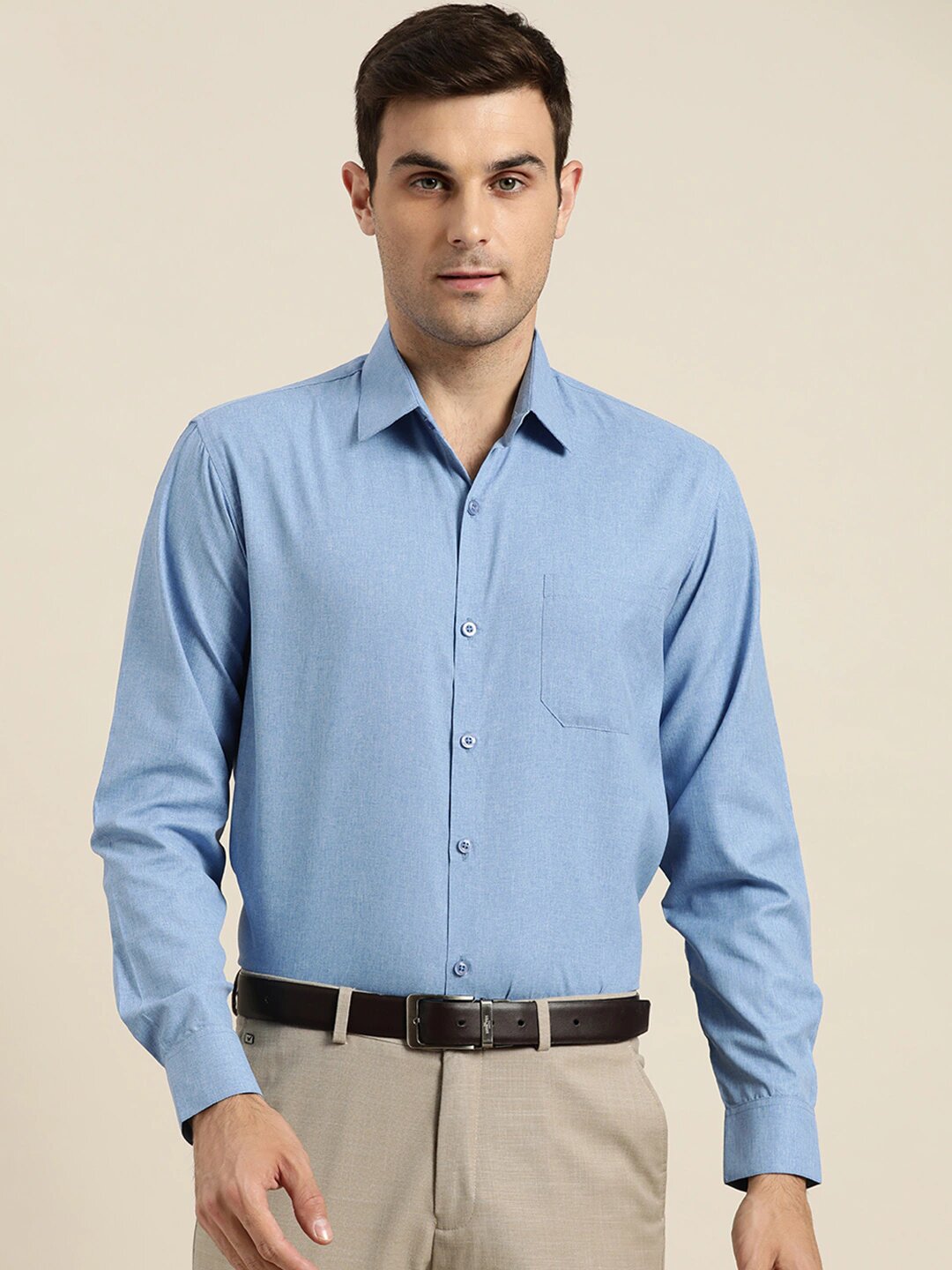 Men's Cotton Blue Casual Shirt