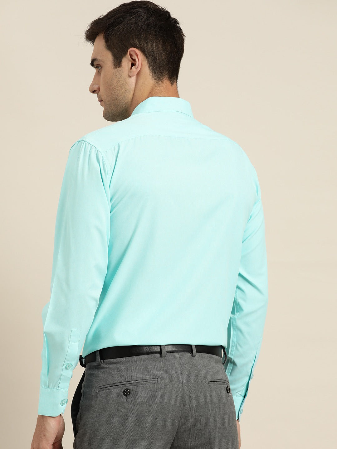 Men's Cotton Turquoise Blue Casual Shirt