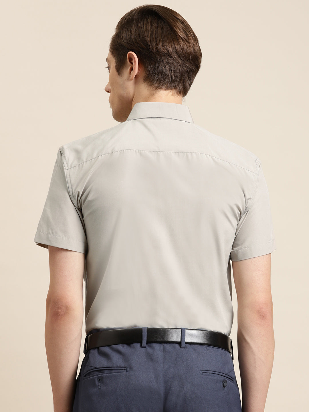 Men's Cotton Light Brown Classic Formal Shirt - Sojanya