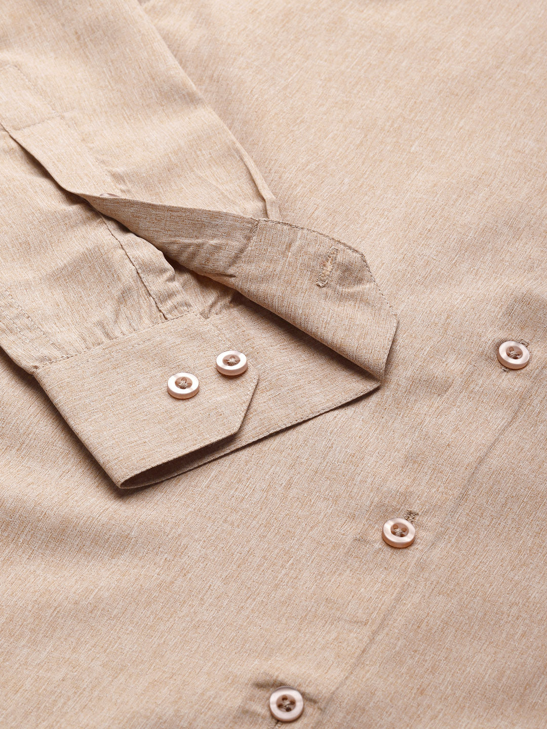Men's Cotton Beige Formal Classic Shirt - Sojanya