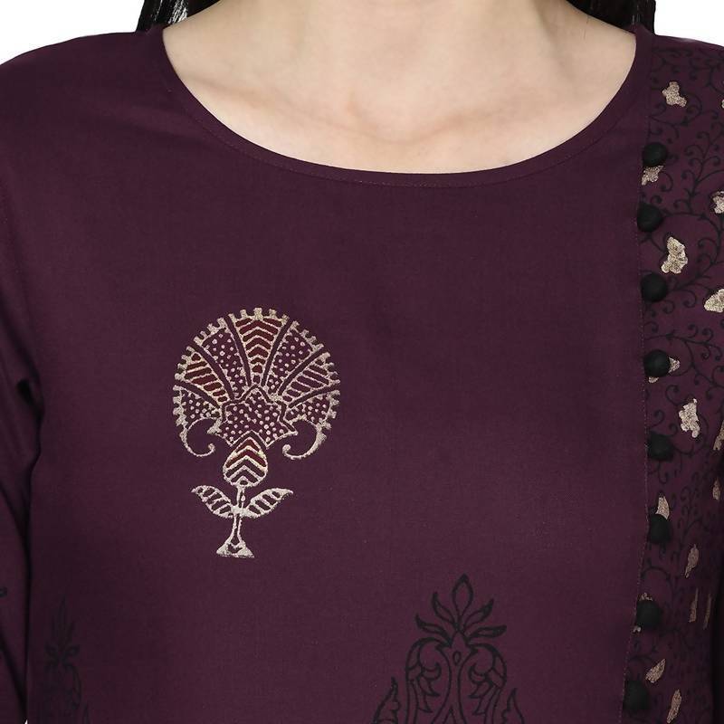 Women's Winen Rayon Block print straight kurta