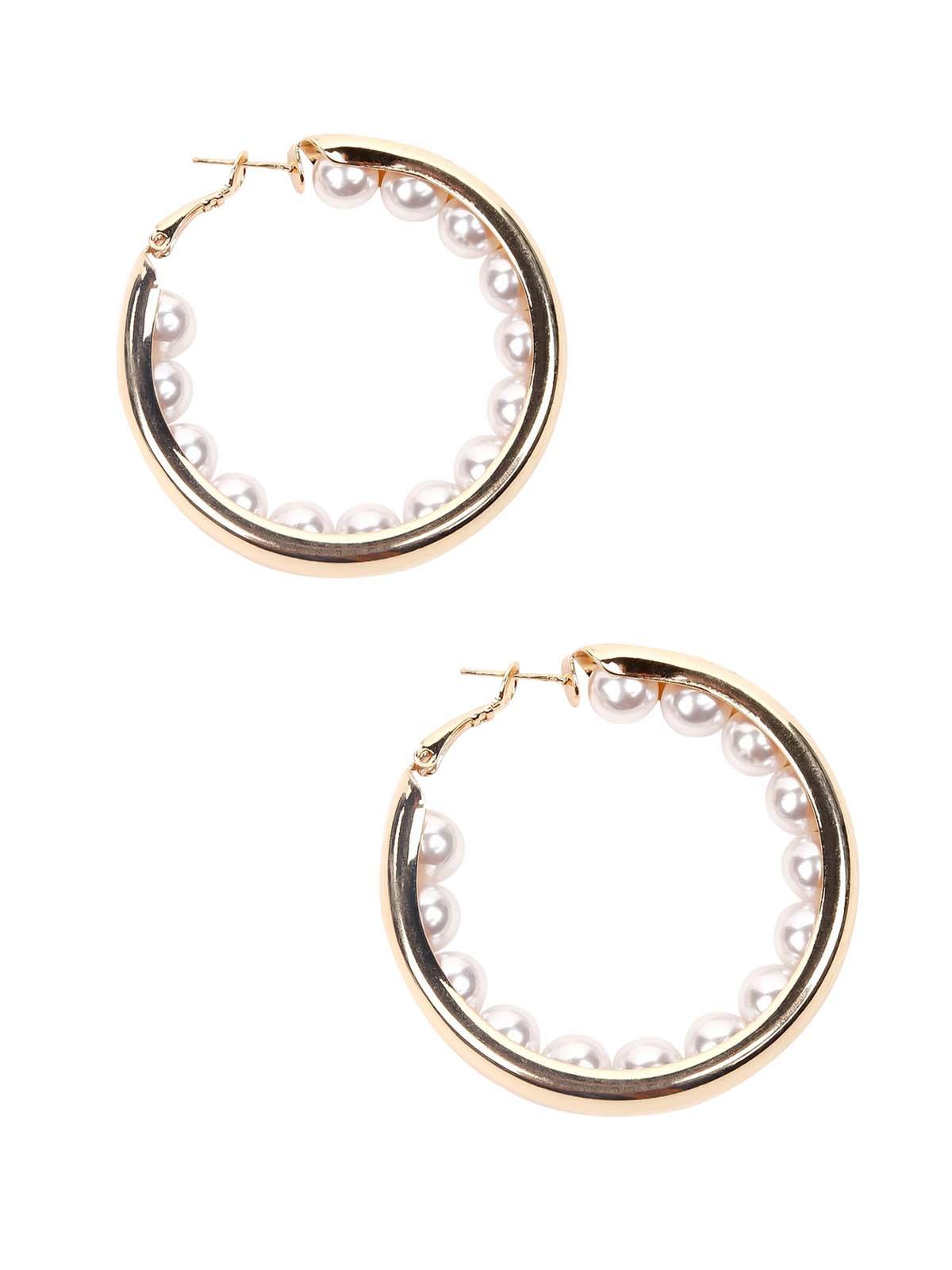 Women's Sleek Gold-Tone Hoop Earrings. - Odette