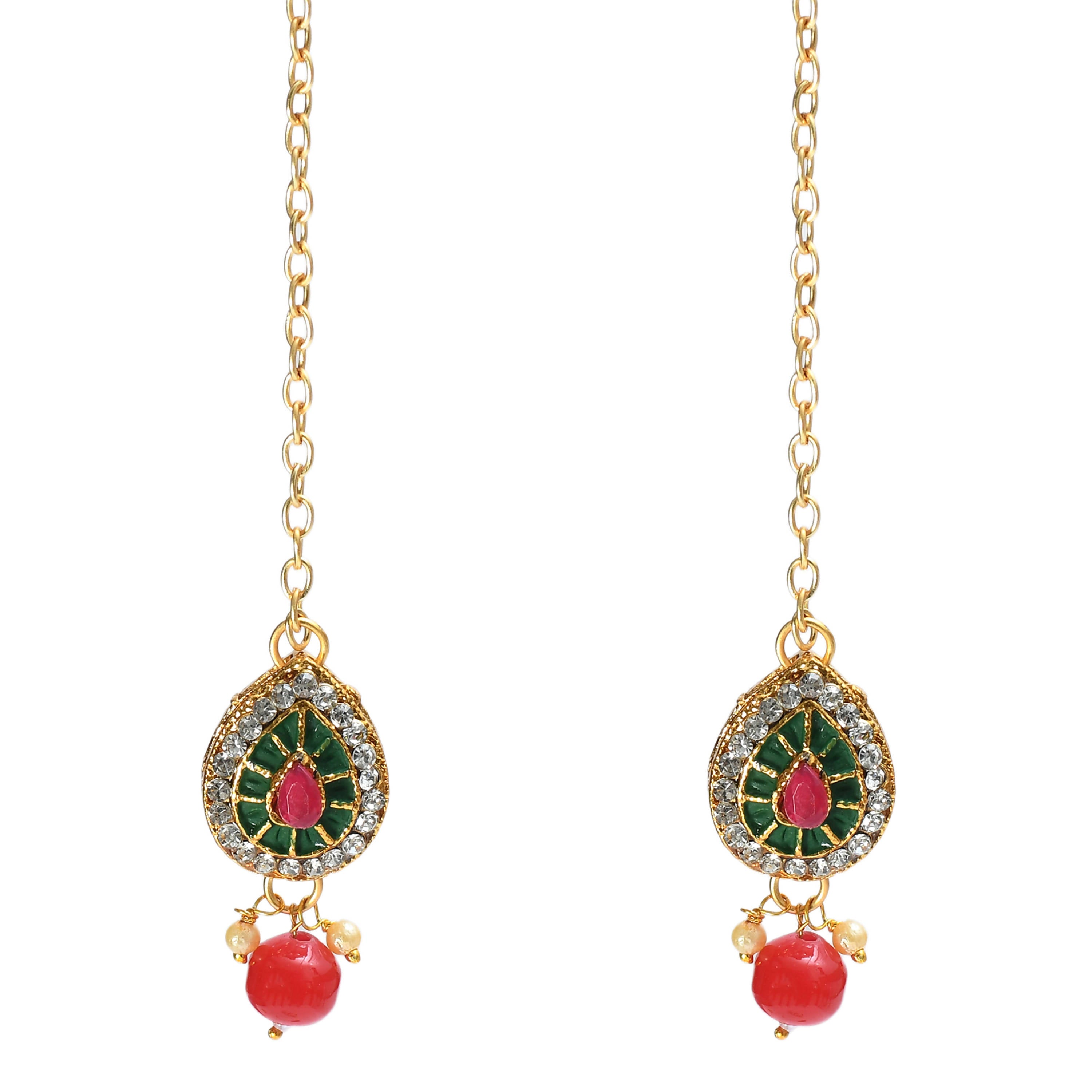 Kamal Johar Gold-Plated Chokar Necklace Multi color with Earring & Tikka Jkms_118