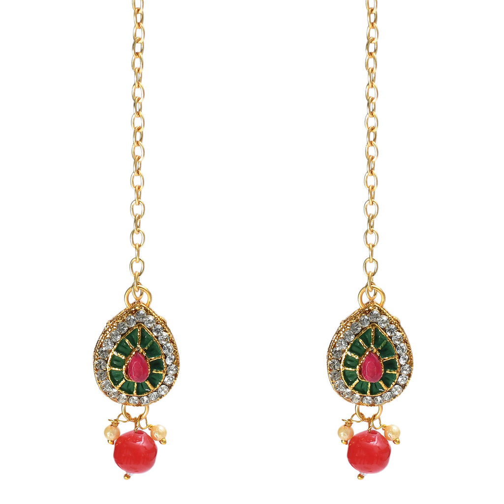 Kamal Johar Gold-Plated Chokar Necklace Multi color with Earring &
