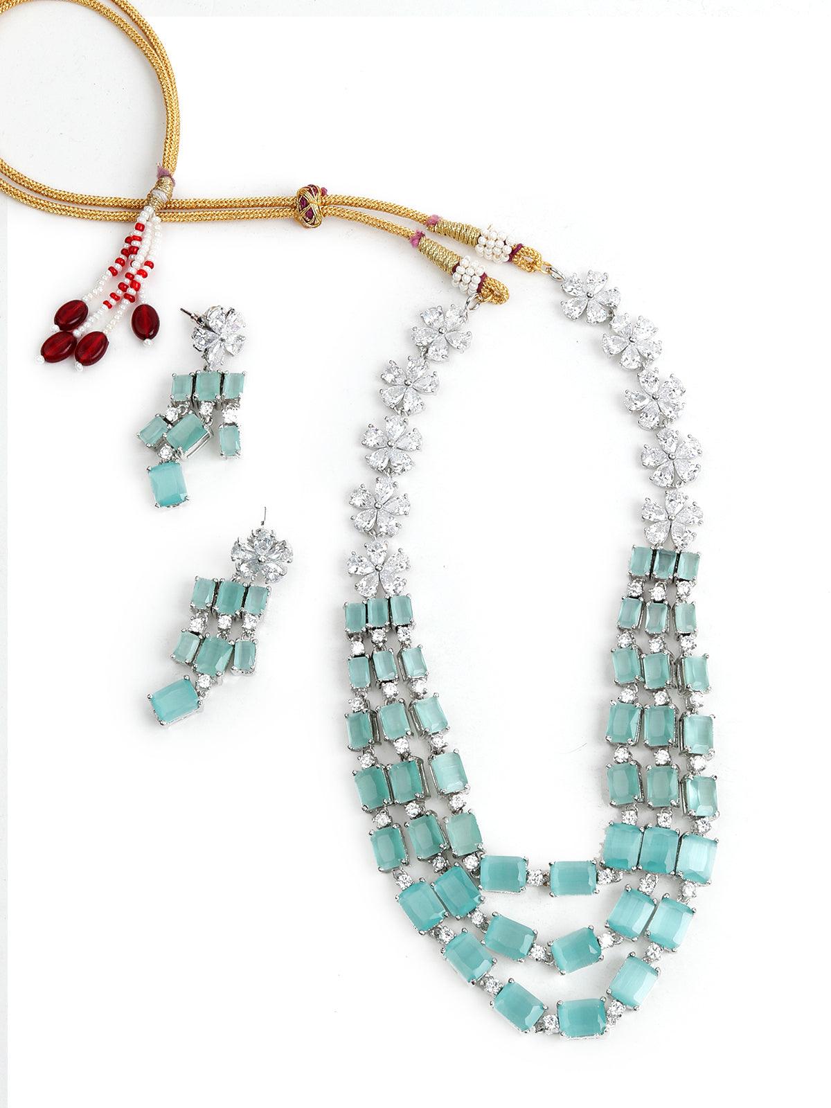 Women's Soothing Sea Green Necklace Set - Odette