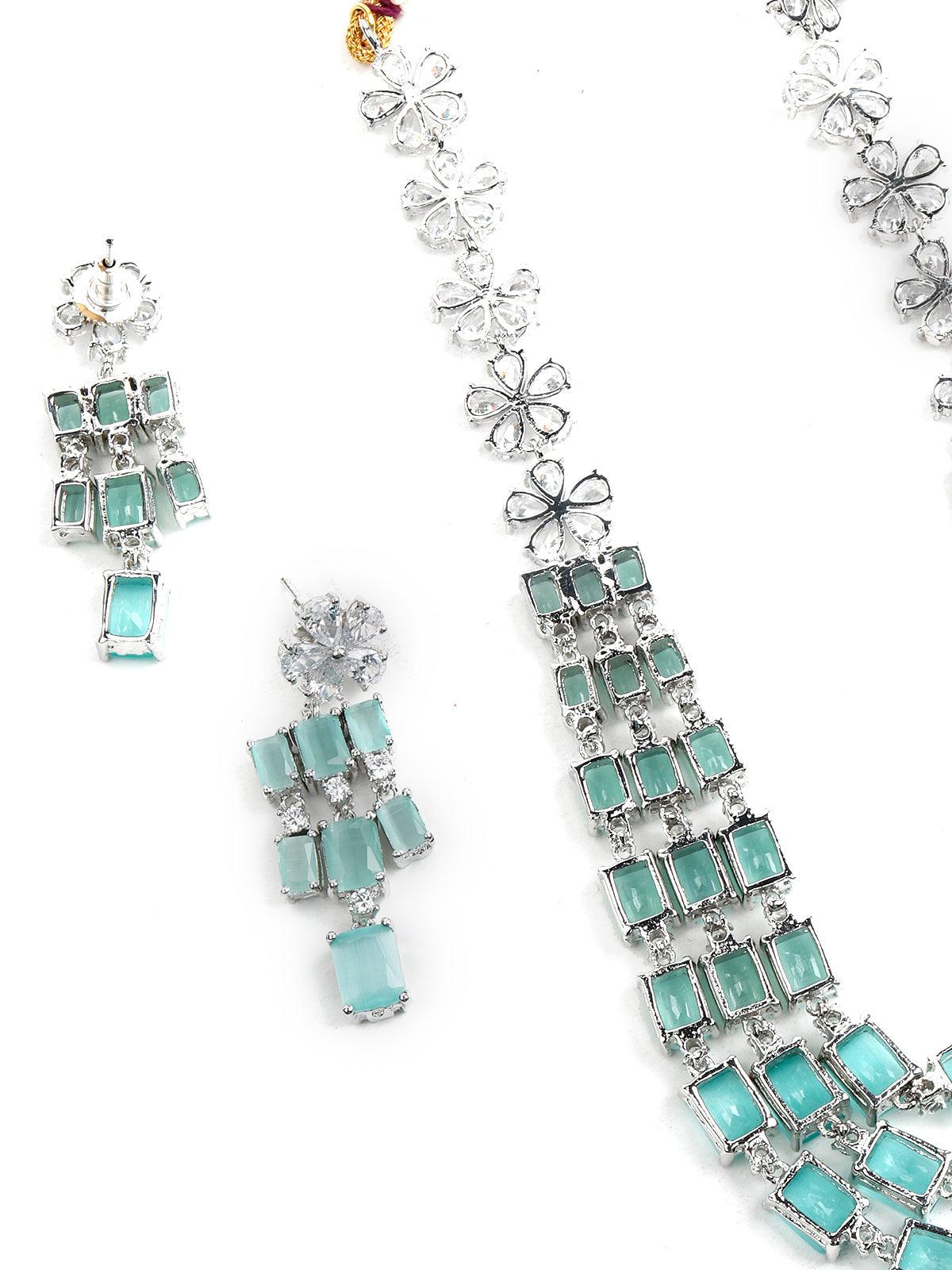 Women's Soothing Sea Green Necklace Set - Odette