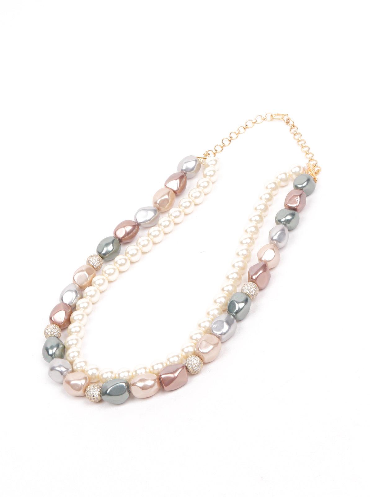 Women's Sophisticated Pastel Double Layered Statement Necklace - Odette