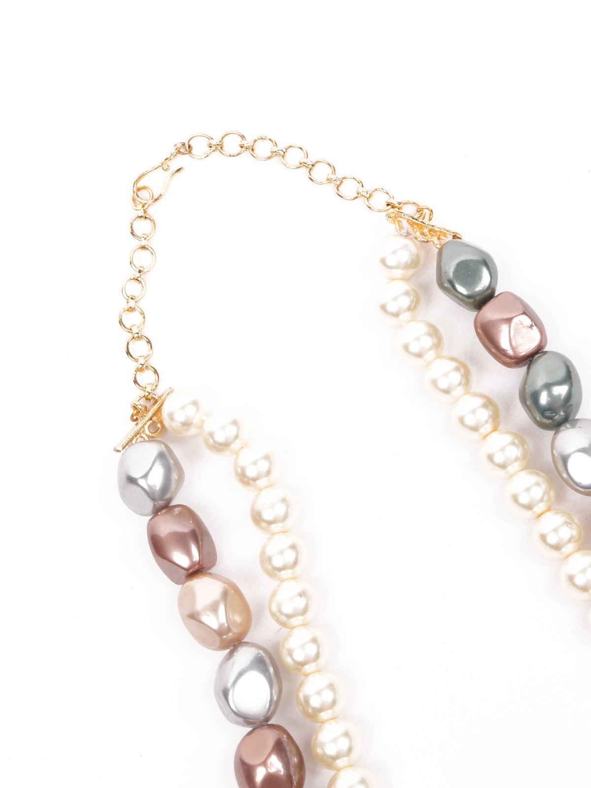 Women's Sophisticated Pastel Double Layered Statement Necklace - Odette