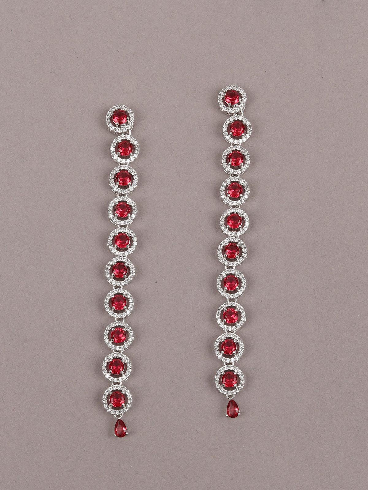 Women's Sparkling Diamond Studded Earrings - Odette