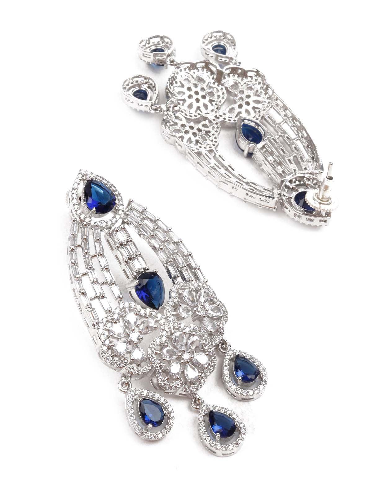 Women's Sparkling Diamond Studded Earrings - Odette