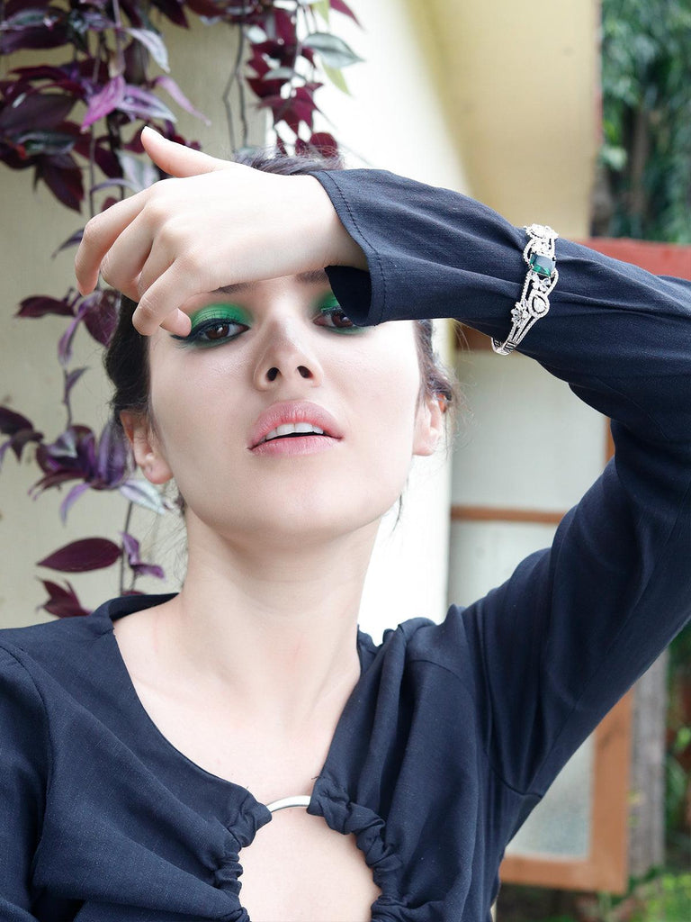 Women's Sparkling Emerald Bracele