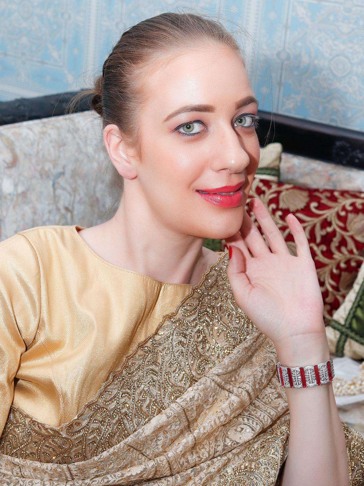 Women's Sparkling German Rhodium Embellished Bracelet - Odette