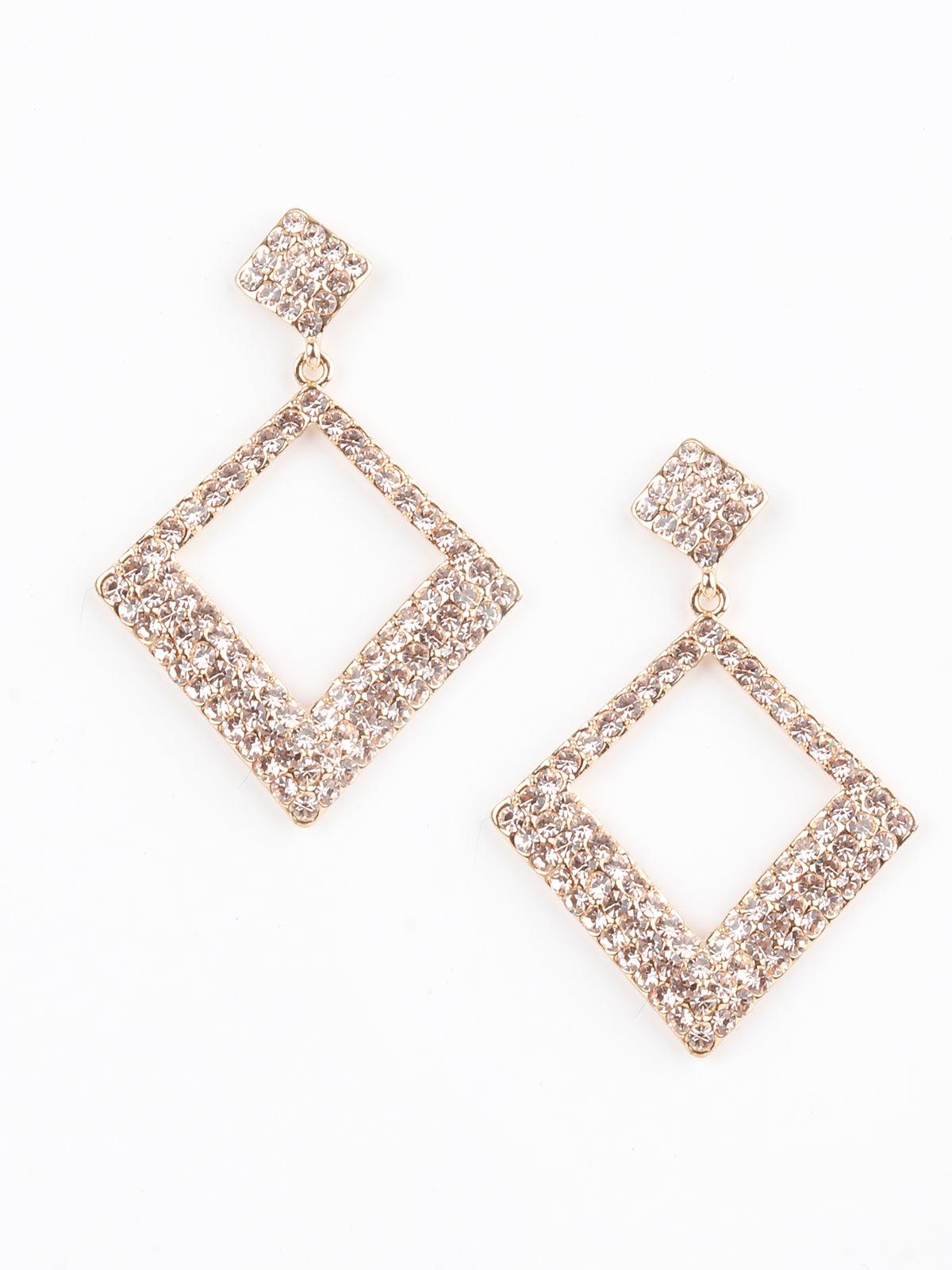 Women's Sparkling Square Crystal Dangling Earrings - Odette