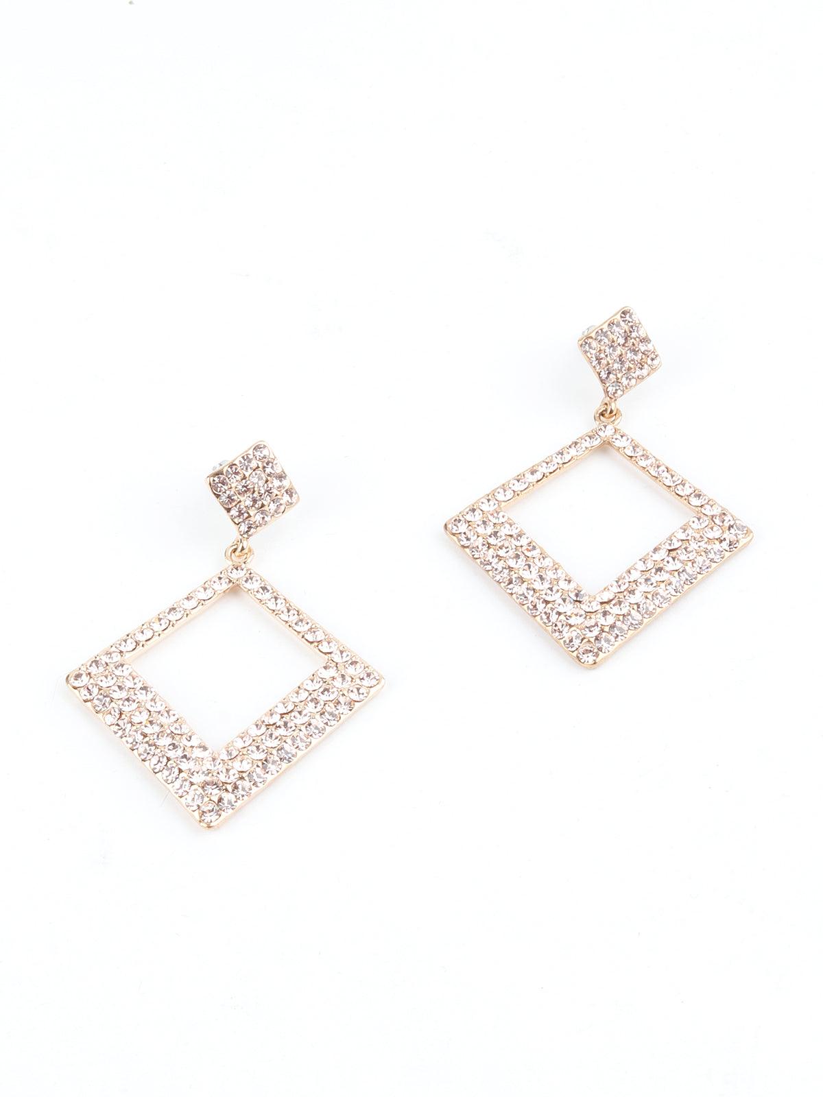 Women's Sparkling Square Crystal Dangling Earrings - Odette