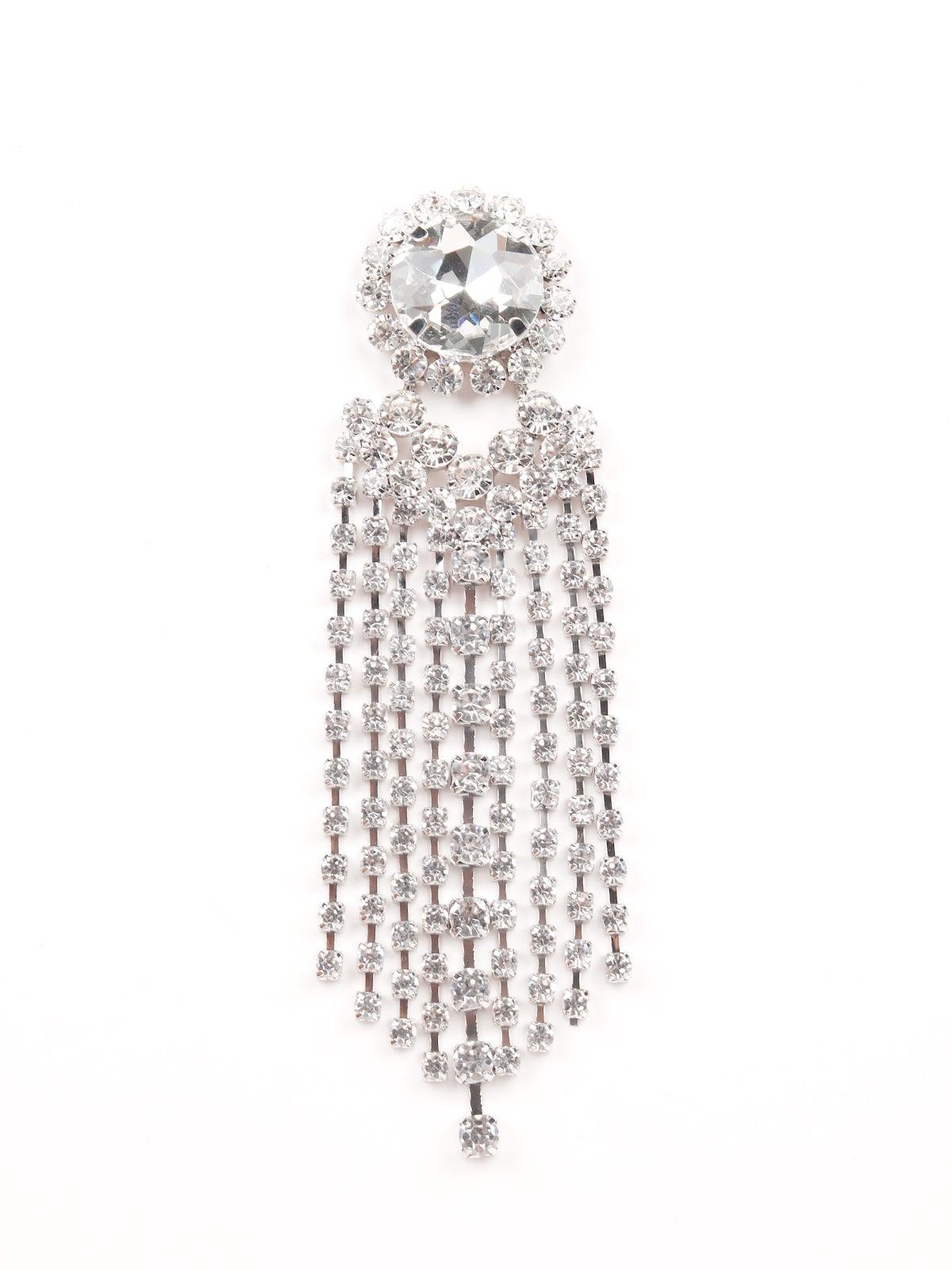 Women's Sparkling Tassel Crystal Drop Earring - Odette