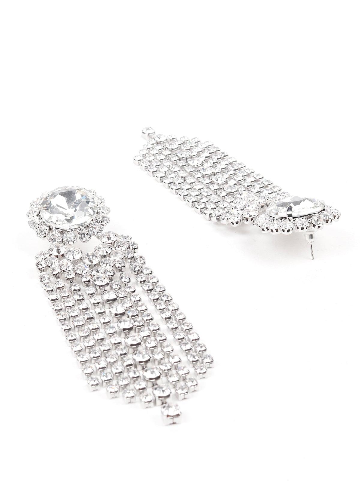 Women's Sparkling Tassel Crystal Drop Earring - Odette