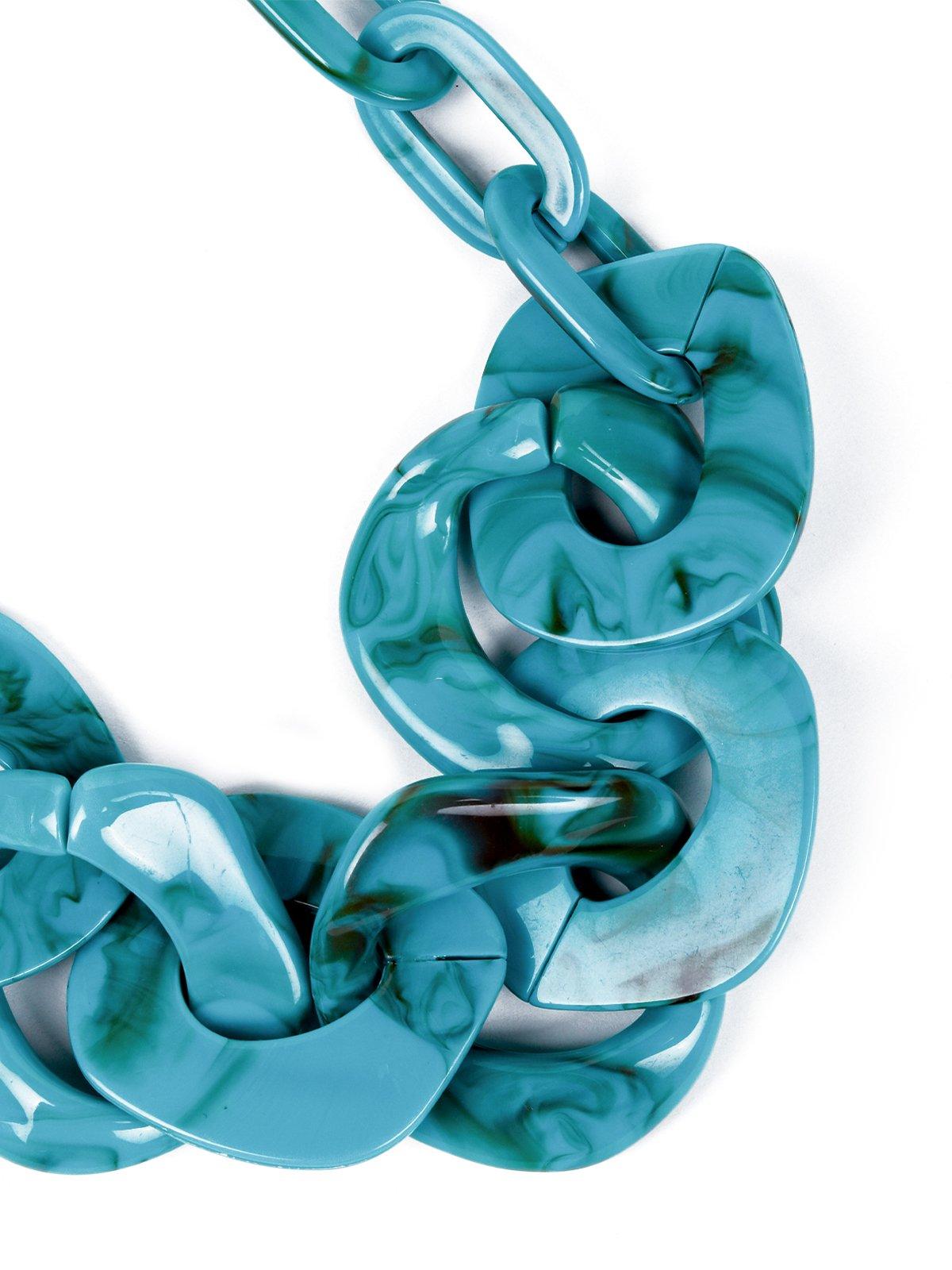 Women's Splash Blue Chunky Textured Necklace - Odette