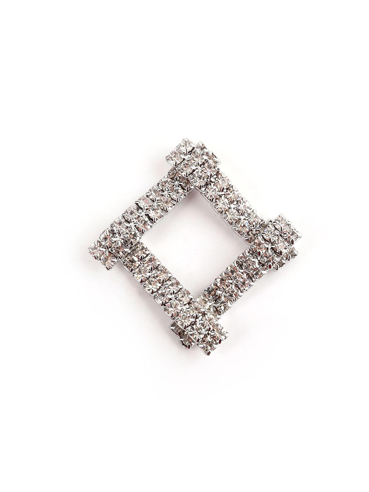Women's Square Crystal Embellished Stud Earrings - Odette