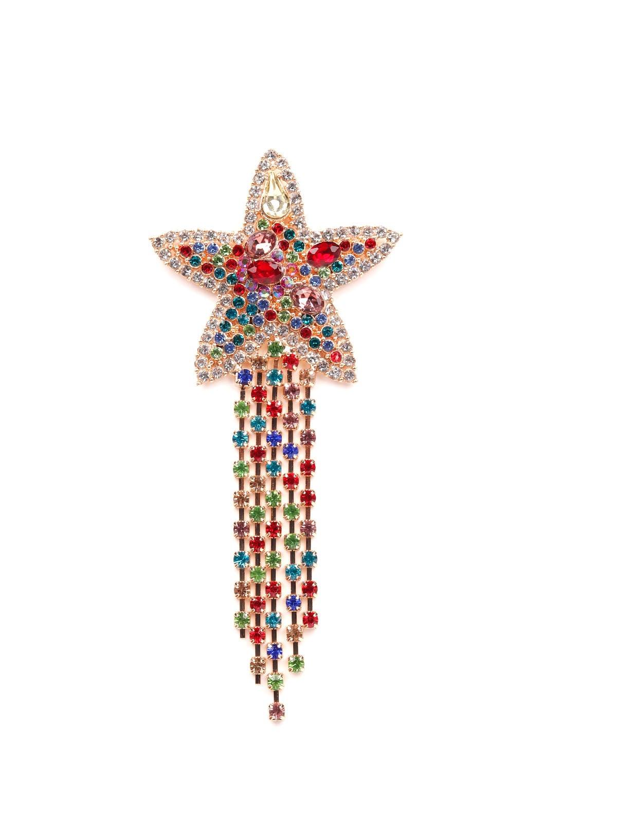 Women's Star-Shaped Multicoloured Tassel Drop Earrings - Odette