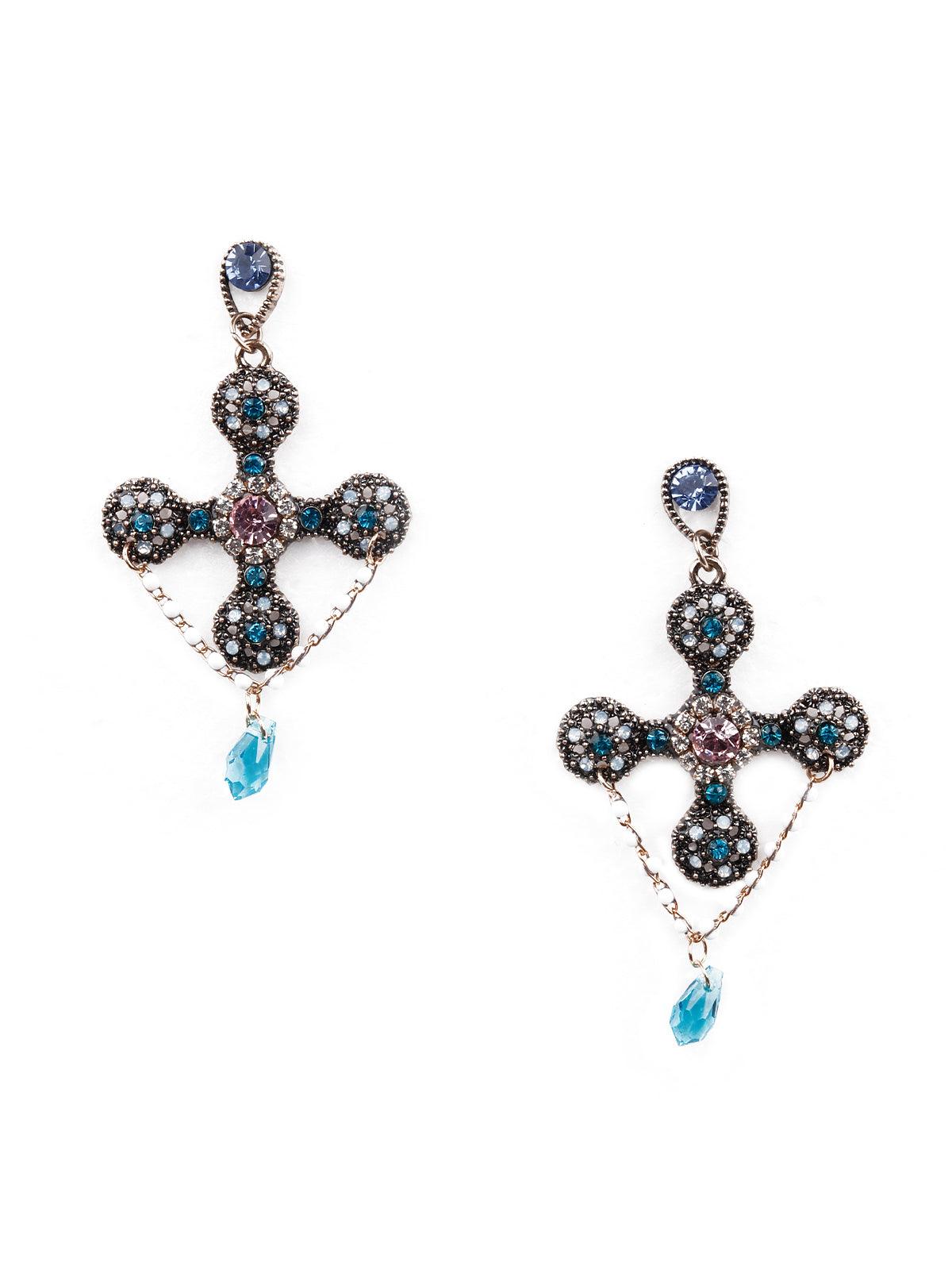 Women's Stunning Blue Drop Statement Earrings - Odette