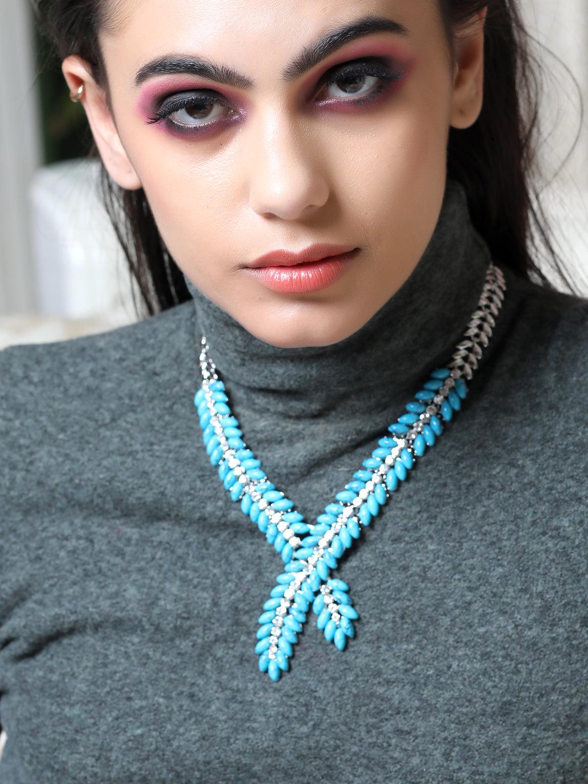 Women's Stunning Blue Necklace Set - Odette
