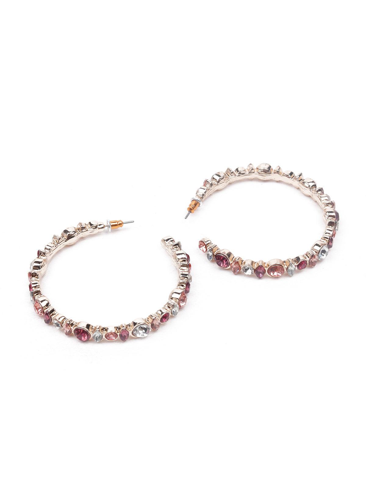 Women's Stunning Embellished With Hoop Earrings - Odette