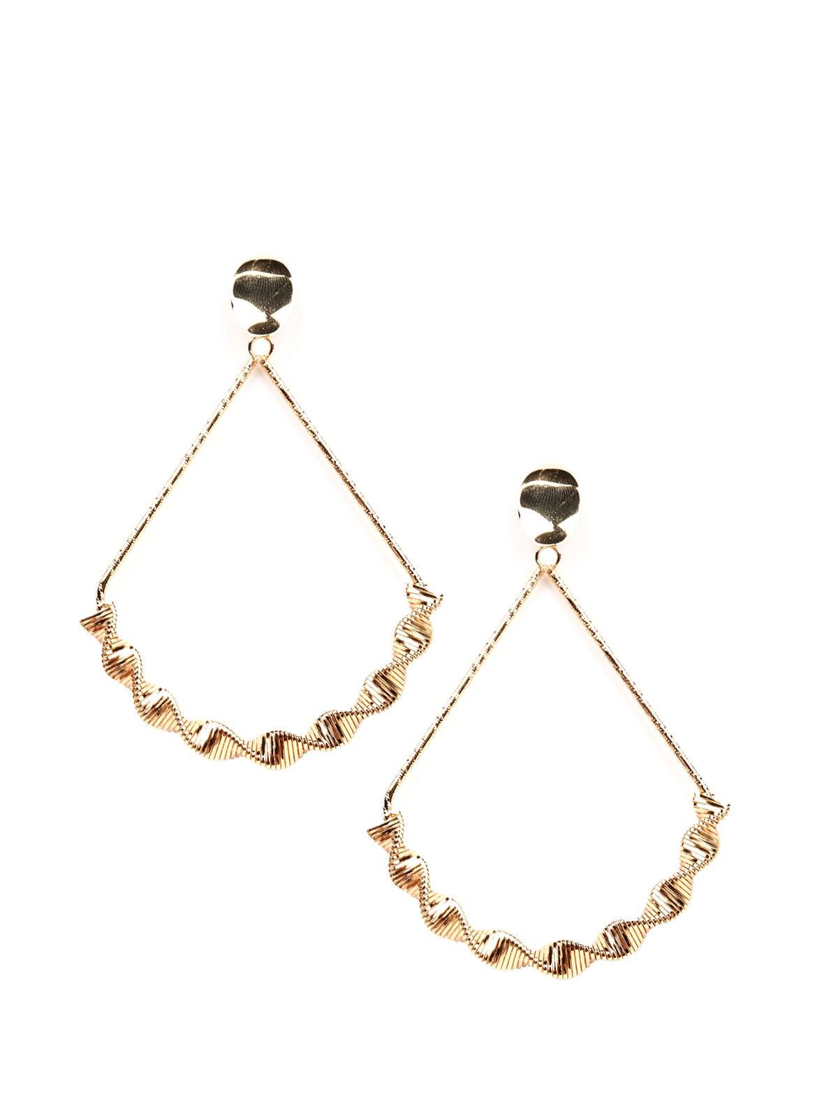Women's Stunning Gold Textured Pendulum Earrings - Odette
