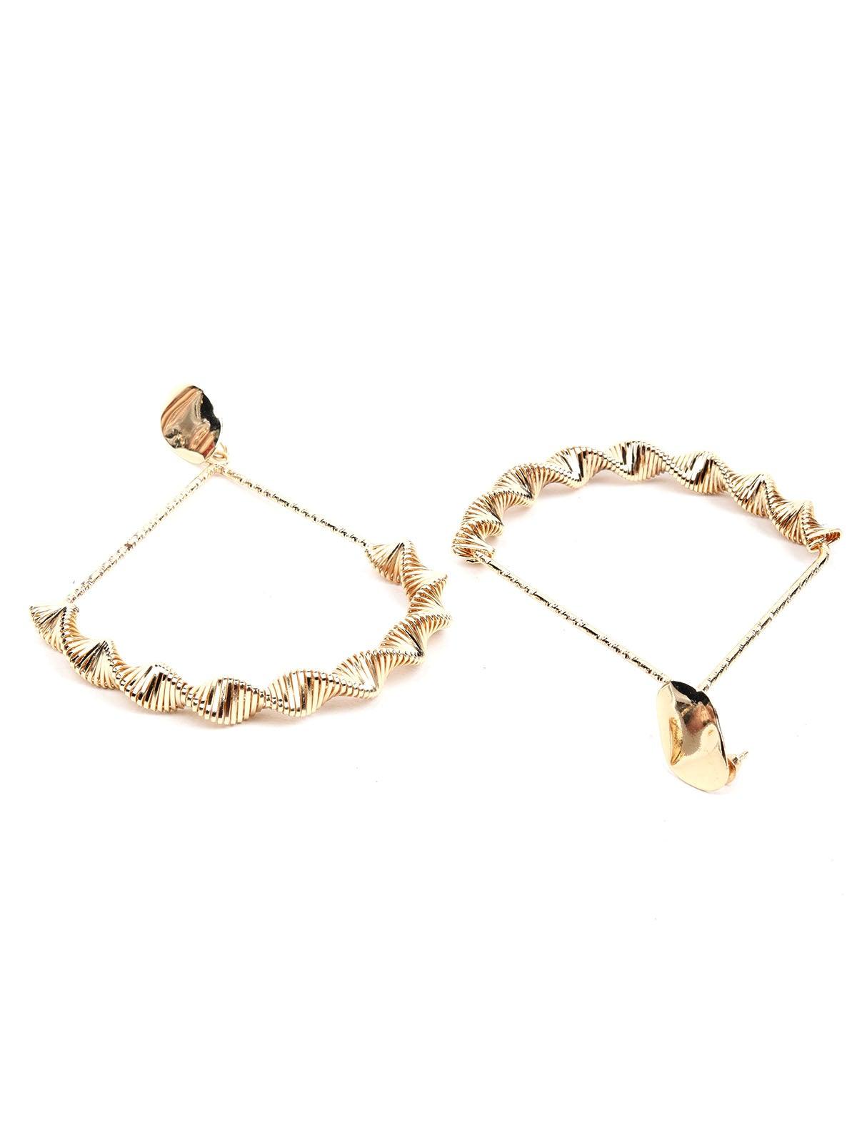 Women's Stunning Gold Textured Pendulum Earrings - Odette