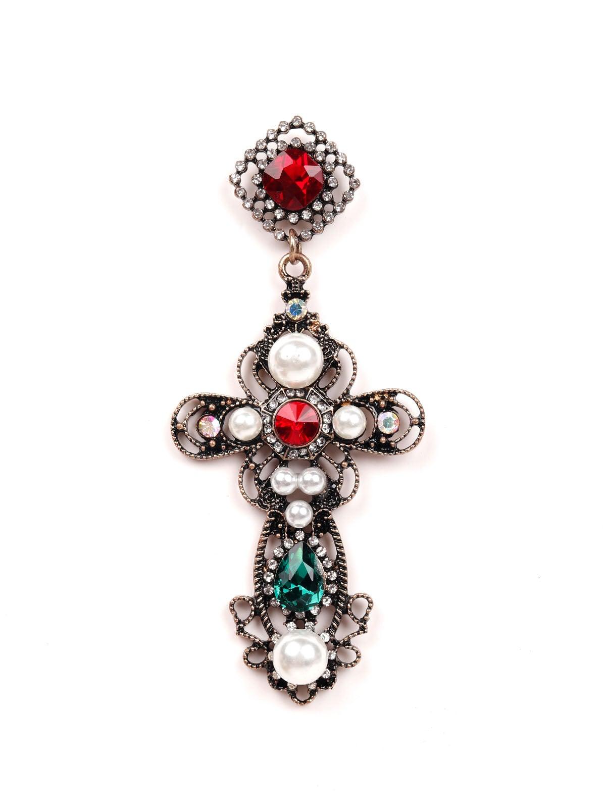 Women's Stunning Oxide Gemstone Embellished Drop Earrings - Odette